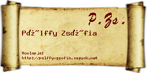 Pálffy Zsófia névjegykártya